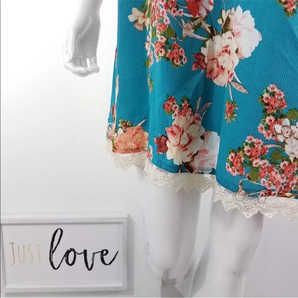 Jodi Kristopher Dress SZ L Floral Choker VNeck NWT - Picture 4 of 6